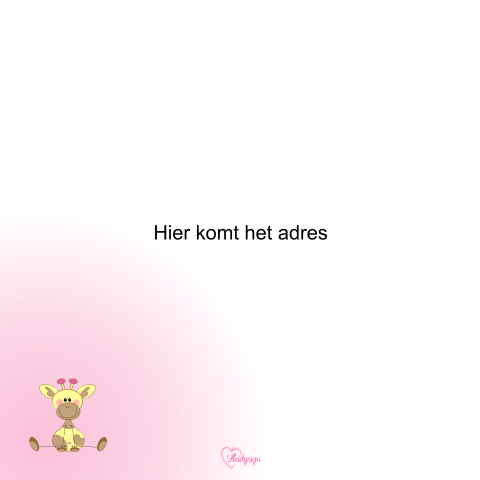 Geboorte Meisje Lief Roze Felicitatie Kaartje Giraffe