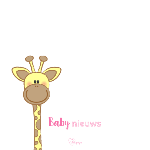 Geboortekaartje meisje met een lief girafje maaike