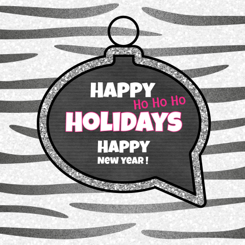 Kerst wenskaart trendy kaart met glitter zebraprint en kerstbal