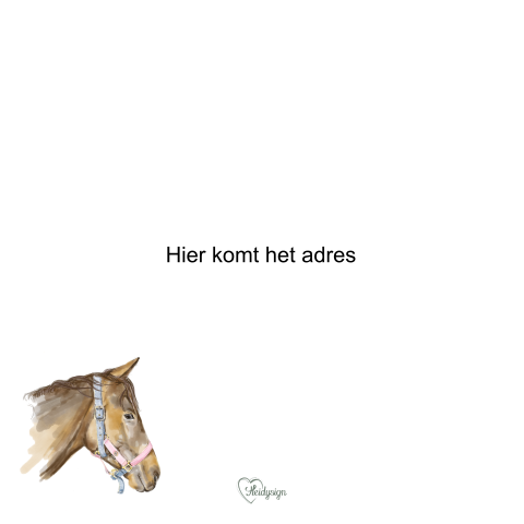 Lief wit kaartje met een tekening van een paard