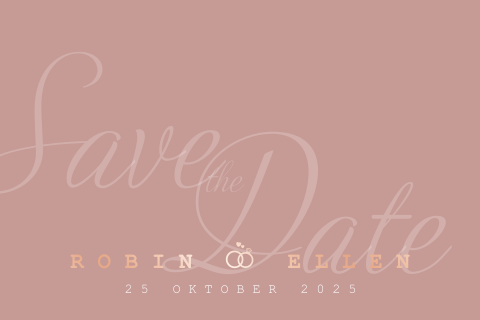 Save the Date | Stijlvol, hip, roze en trouwringen | Rosé goudfolie