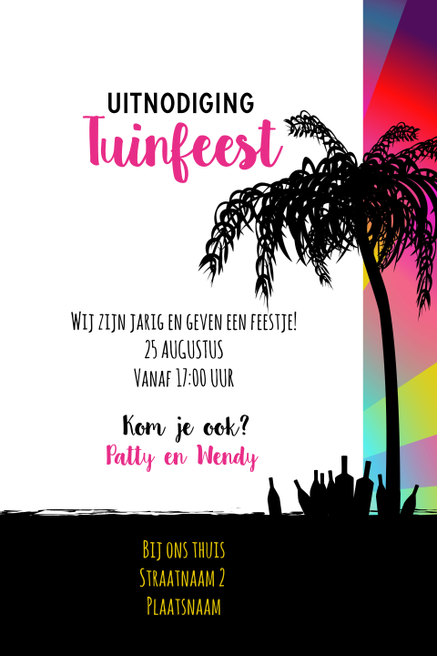 Uitnodiging vrolijke Summer Style Tuinfeest