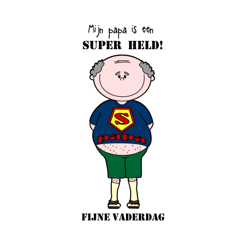 Vaderdagkaart met een grappige superman illustratie