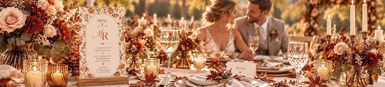 Soft Autumn Romance trouwhuisstijl voor een herfstbruiloft