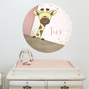 Behangcirkel babykamer met giraffe